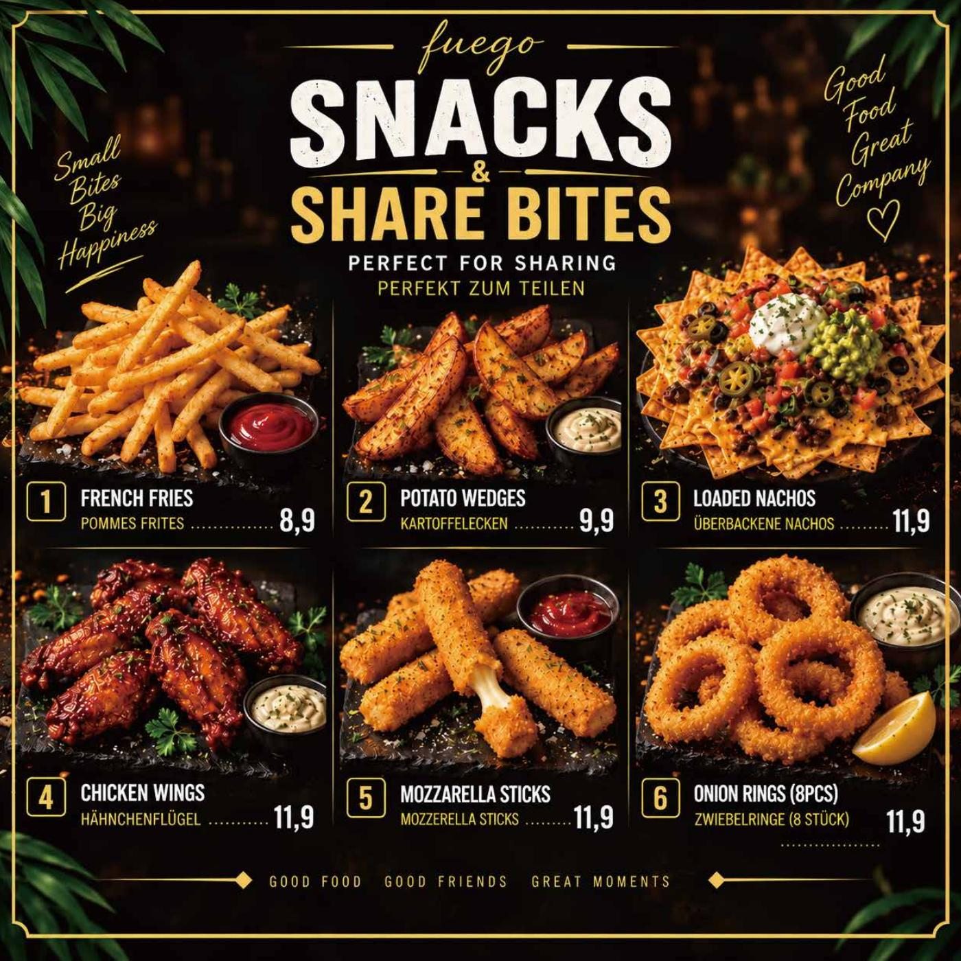 Snacks & Share Bites – Originalkarte, Seite 20