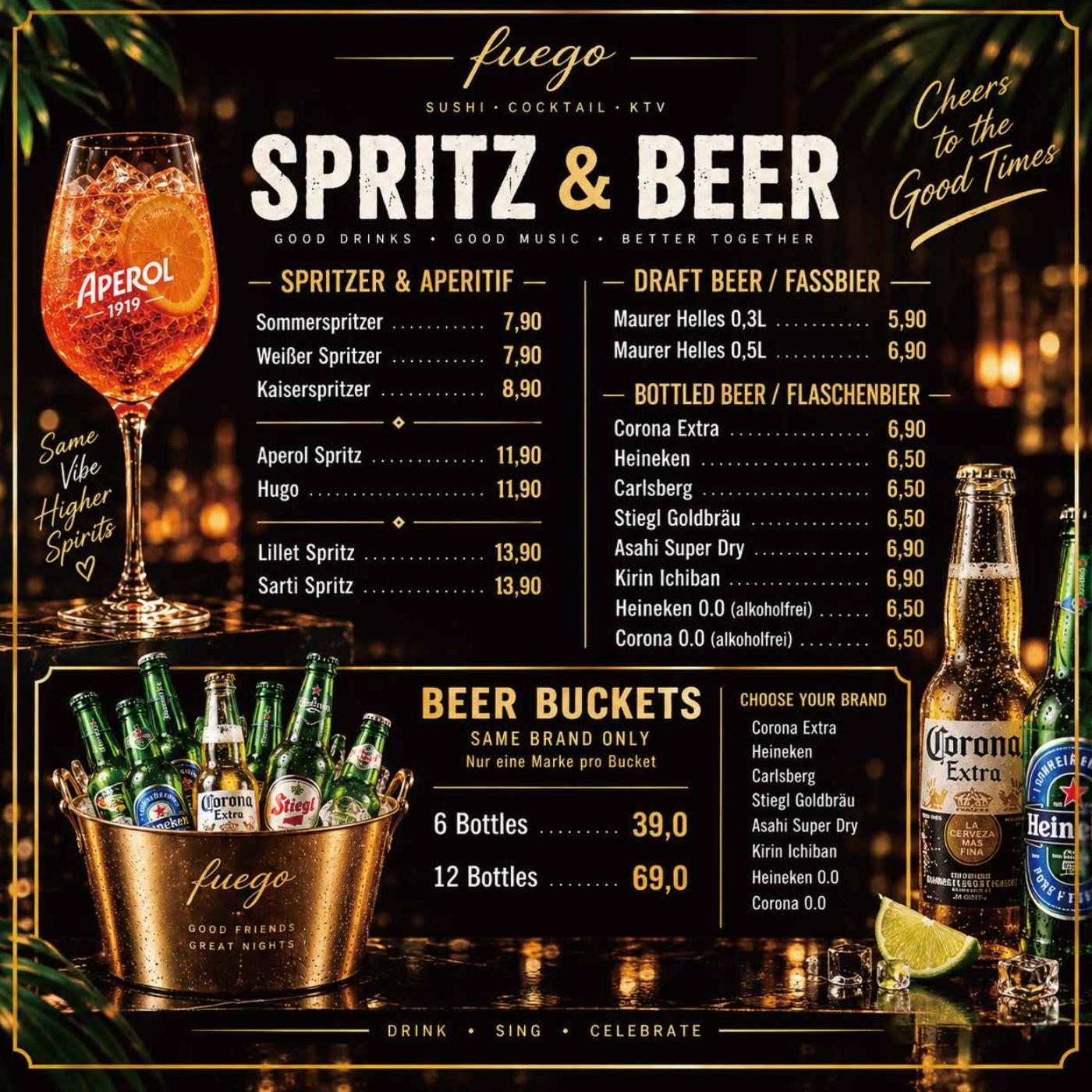 Spritzer, Bier & Beer Buckets – Originalkarte, Seite 11